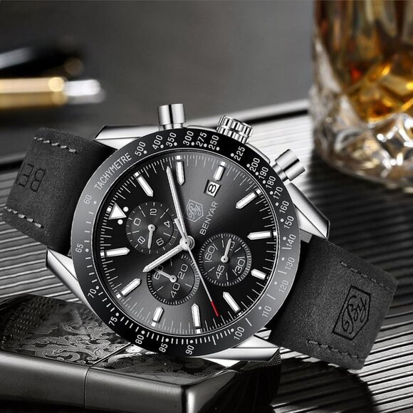 ⚡Watches for Men Analog Quartz Chronograph 30M Waterproof Elegant gift Casual - Picture 3 of 8